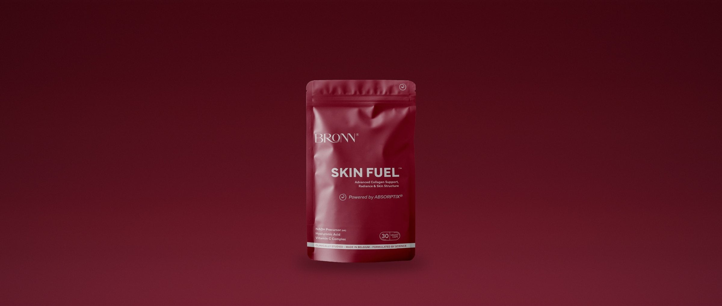 One pouch of SKIN FUEL with 30 capsules